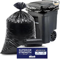 Plasticplace Black Trash Bags (50 Count) – Heavy Duty 64-65 Gallon Garbage Bags Puncture Resistant Large Trash Can Liners Ideal for Toter Cans Kitchen &amp Outdoor Use 50 x 60 1.5 Mil