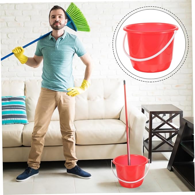SAFIGLE 5L Plastic Bucket with Handle for Household Cleaning Gardening and Pet Care - Lightweight Multipurpose Water Pail for Indoor and Outdoor Use