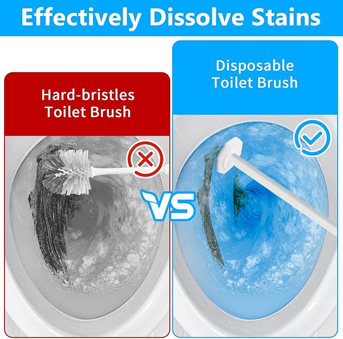 100 Pcs Toilet Wand Refills Disposable Toilet Brush Replacement Heads Disposable Sponge Refill Heads Household Cleaning Bathroom Cleaners Compatible with Most Toilet Brushes
