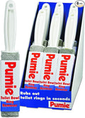 PUMIE Toilet Bowl Ring Remover Pumice Stone for Hard Water and Tough Stains Safe for Porcelain TBR-6 Scouring Stick with Handle 6-Count.