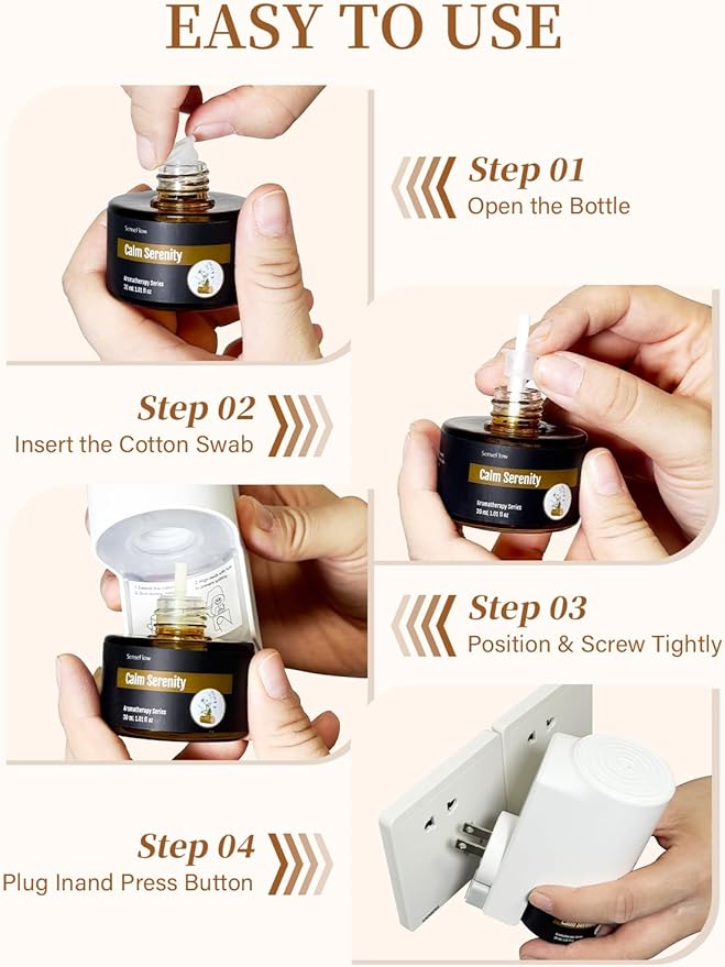 SF101S Smart Wi-Fi Waterless Plug-In Air Freshener 100% Plant-Based Ultrasonic Diffuser Adjustable 120-Day Scent Air Mist Covers 100㎡ for Home Hotel-Azure Woods