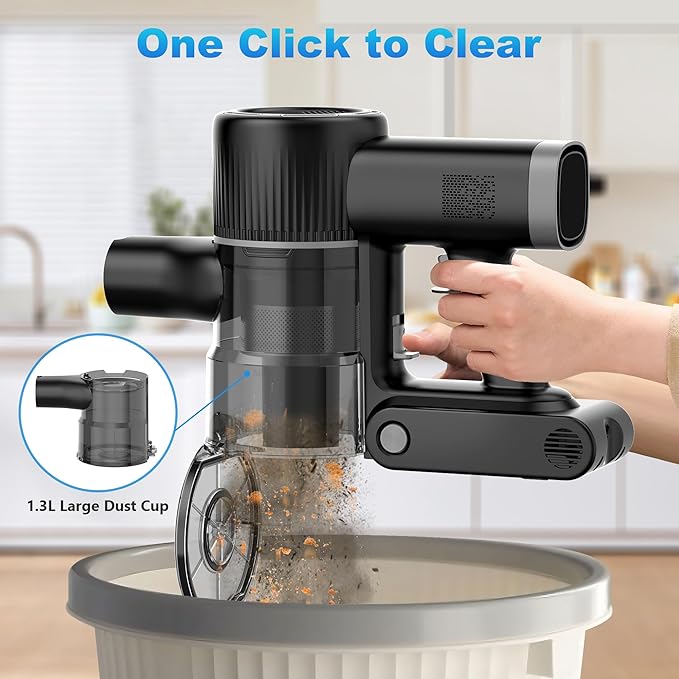 Tikom Cordless Vacuum Cleaner for Home 40000Pa/450W Stick Vacuum with Charging Wall Dock Anti-Tangle Lightweight Handheld Vacuum for Pet Hair Hard Floor Carpet V450