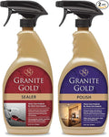 Granite Gold Water-Based Sealer Spray Protection for Granite Marble Travertine &amp Polish Spray Streak-Free Shine for Granite Quartz Marble Travertine