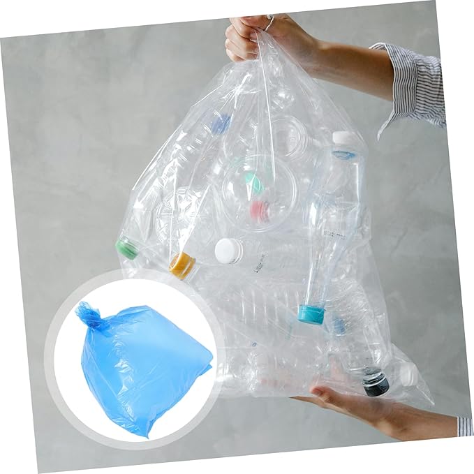 50pcs Thickened Plastic Trash Bags Tear-resistant Garbage Liners for Kitchen Bathroom Large Capacity PE Material Blue for Home Office School