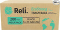 Reli. EcoStrong 16-25 Gallon Trash Bags | 200 Count Bulk | Black | Eco-Friendly | Made from Recycled Material