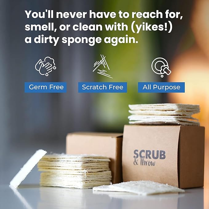 Scrub &amp Throw Natural Loofah Sponges Multipurpose Dish Sponges Non-Scratch Kitchen Sponges (Pack of 90) for Cleaning Kitchen Bathroom and Household