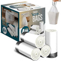 FORID Small Drawstring Trash Bags - 4 Gallon Plastic Garbage Bags 240 Counts White Trash Can Liners 15 Liter for Bathroom Restroom Bedroom Office Toilet - Durable &amp Thick Trash Bag