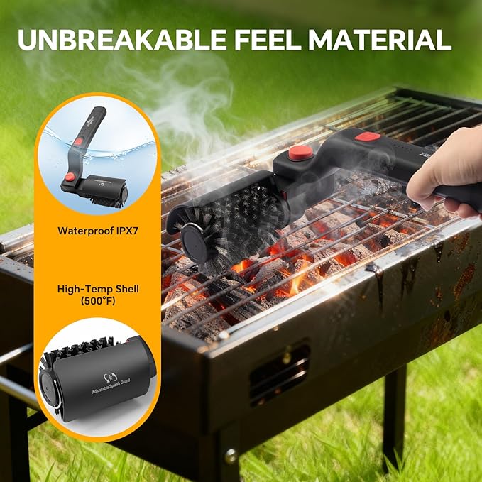 Electric Rotary Grill Brush with 1 Replacement HeadCordless Rechargeable Grill Cleaning Brush with Adjustable AngleNo Bristle SheddingGifts for Men/Dad