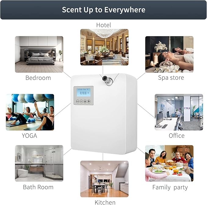 JCLOUD Smart Scent Air Machine with Cold-Air Tech for Home Hotel Scent Diffuser Waterless Essential Oil Diffuser 300ML HVAC Scent Diffuser for Essential Oils for Large Room Office Spa