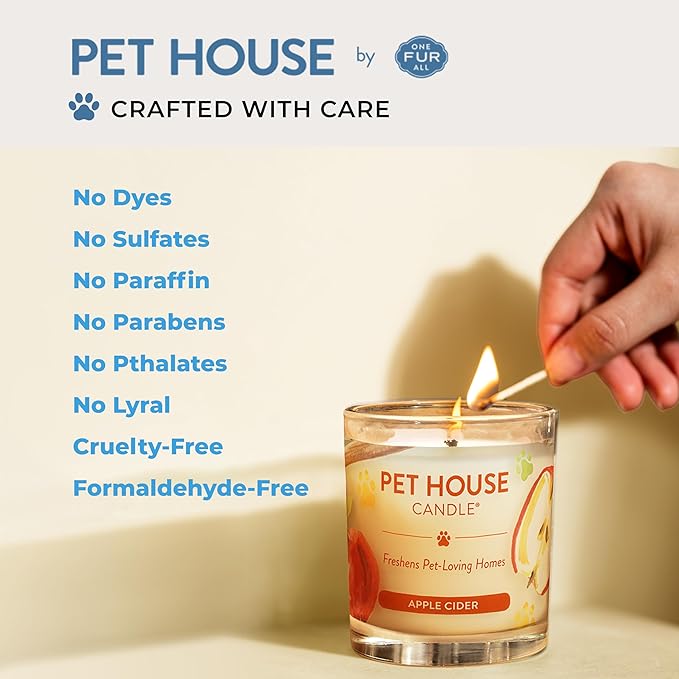 Pet House Candles Plant-Based Long Lasting Clean Burning Scented Candles for Pet Odor - Lilac Garden 2 Pack