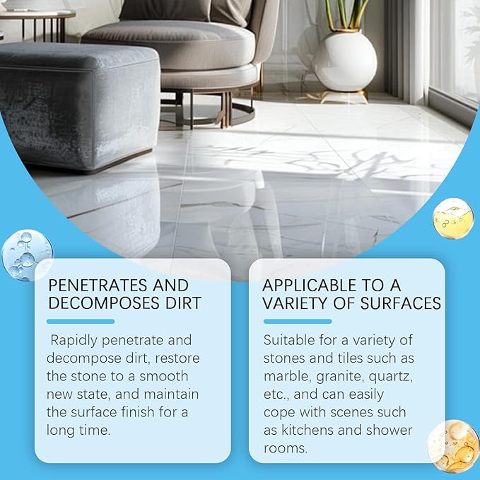 Stone Crystal Coating Agent - Kitchen Quartz &amp Tile Scratch Repair Stain Cleaner And Shine Enhancer(2PCS)