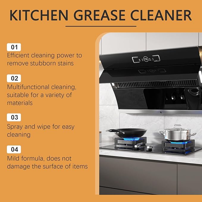 Kitchen Grease Cleaner Heavy Duty Stain Remover For Stoves Foam Cleaner For Home Use Cleans &amp Protects Surfaces(3PCS)