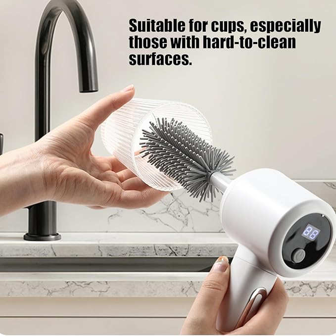 Electric Scrubber for Cleaning - 3-level Multifunctional Home Supplies with HandleBathroom Cleaning Brush | for Bathtub Tile Grout Floor Toilet Kitchen Wall Home Household Apartment Car Baseboard Was