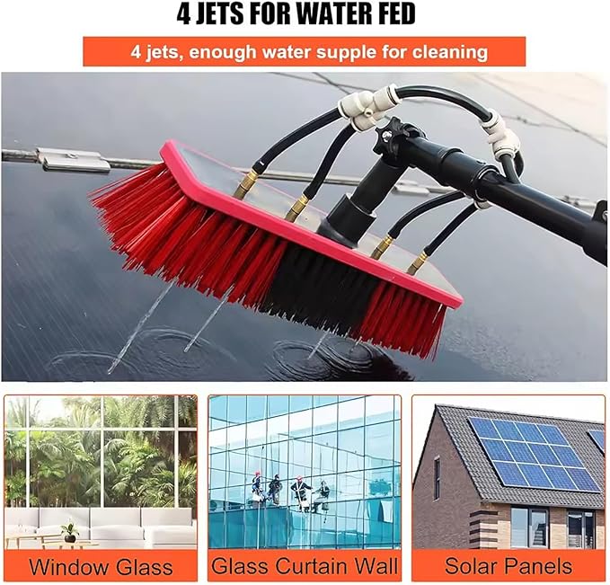 Water Fed Pole Kit &amp Outdoor Window Cleaner Window Glass Telescopic Photovoltaic Solar Panel Cleaning System Washing Equipment Tool30FT/9m