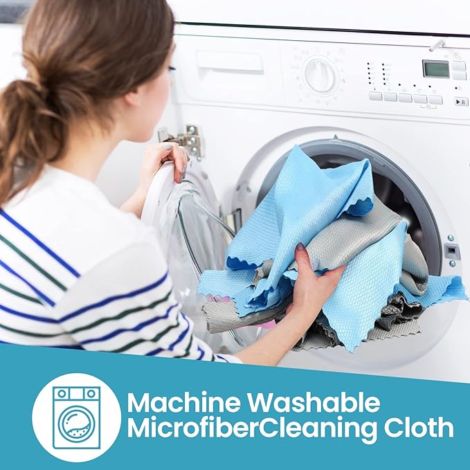 40 Pack Cleaning Cloth Reusable Kitchen Towels Fish Scale Microfiber Polishing Cloth for Windows Glass Mirrors No Watermark 12 x 16 Inches(Gray Blue)
