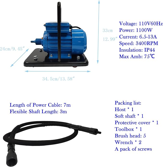 Electric Rust Remover Hand-Pushed Descaler Machine with 5 Brush Heads 110V/1.1KW Marine Deck Scaler for Removing Rust Paint Scale &amp Hard Deposits from Steel Plates Floors &amp Railings