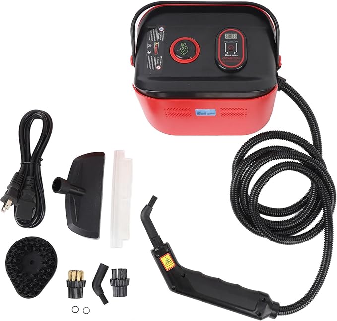 Portable Pressurized Steam Cleaner Fast Heating Handheld Multisurfaces Steamer High Pressure High Temperature Steam Cleaning Machine for Bathroom Tile Car Kitchen (US Plug