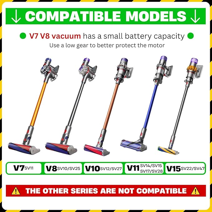 for Dyson V7 V8 V10 V11 V15 Vacuum Head Replacement Part with Upgrade Anti-Tangle &amp Power Suction- Motorized Brush Head Vacuum Attachment for Hard Floors Wood Floors &amp Low/Medium Carpets