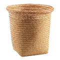 Alipis Seagrass Waste Basket Wicker Trash Can Woven Garbage Bin Laundry Hamper Rattan Plant Pot Rustic Storage Basket Rubbish Recycling Container for Kitchen Home Office