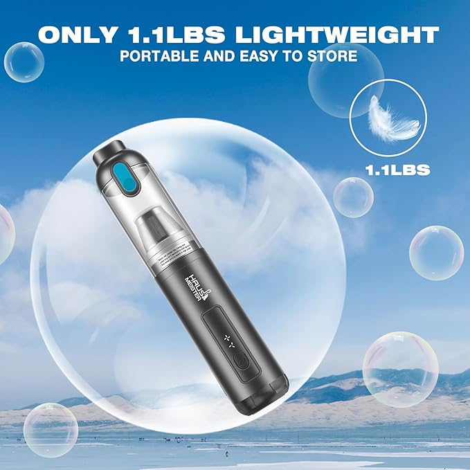 HAUSMEISTER Airflex One Cordless Car Vacuum 16000Pa 4-in-1 Handheld Vacuum with Air Duster &amp Inflator Portable Mini Vac for Car Detailing Pet Hair Keyboard Cleaning (Gray)