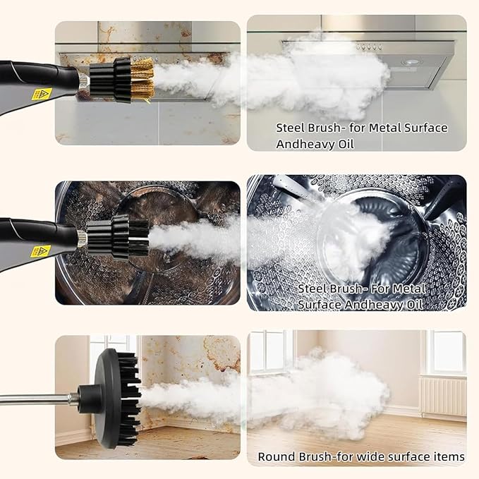 Red Handheld Steam Cleaner with Handle Controllable Switch Steam Cleaner Home 1500W Steam Cleaner for Home Use Car Steamer Auto Detailing Kitchen Floors Tools