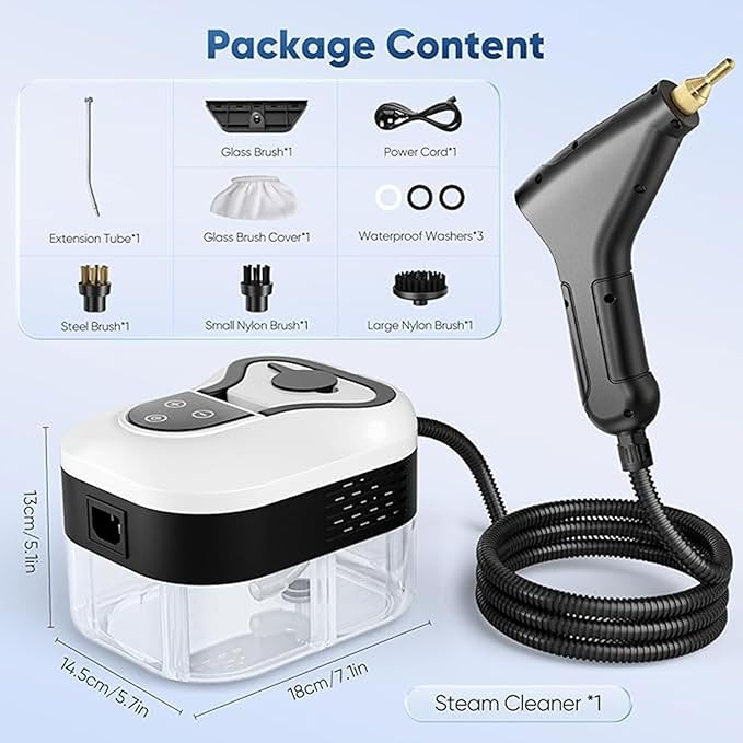 High Temperature High Pressure Steam Cleaner Portable Handheld Steam Cleaner for Kitchen Cleaning Bathroom Sofa Living Room Tile Clearance Cleaning(Black)