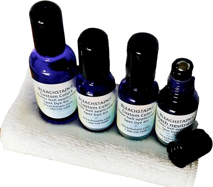 bleachstain Rollerball Applicator Spot Dye Kit | Custom Colors | Bleach Stain Repair | Restores Carpet Color from Bleach Spills Acne Medication Cleaning Spots