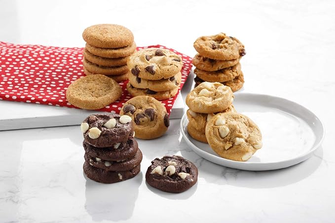 Mrs. Fields - 60 Nibblers Signature Cookie Tin No-Nuts Assorted with 60 Nibblers Bite-Sized Cookies in 3 Signature Flavors (60 count