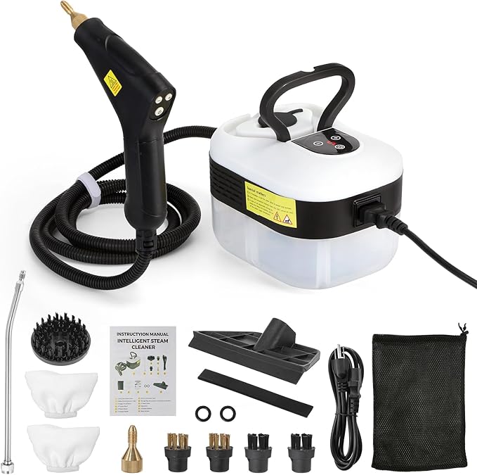Dyna-Living Steam Cleaner 1500W Handheld Steamer for Cleaning 221℉ High-Temp Portable Car Steamer Cleaner Intelligent Touch Panel &amp Spray Gun Control Steamer Cleaner for Car