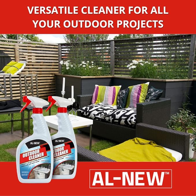 AL-NEW OUTDOOR CLEANER | Versatile Outdoor Cleaner for Deck Boxes Plastic Outdoor Furniture &amp More | Pack of 2 (32 oz.)