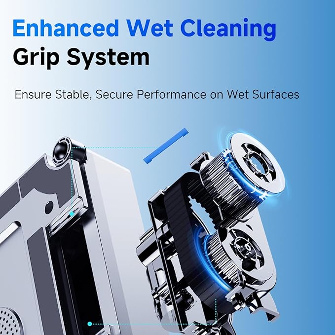 Window Cleaning Robot9000Pa Sauction &amp 75N Cleaning Force with 4 Water Spray Support 5 Cleaning Modes &amp Remote ControlWindow Cleaner Robot for Wet Cleaning Frame &amp Frameless Windows &amp