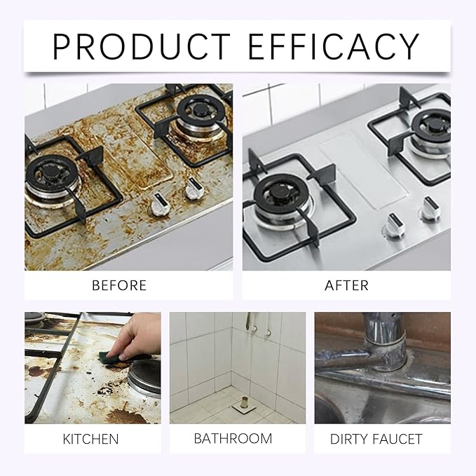 Multi-Purpose Cleaner For Kitchen Grease &amp Bathroom Stains - Surfactant Formula Removes Acidic Stains Preserves Original Color Easy To Use(2PCS)