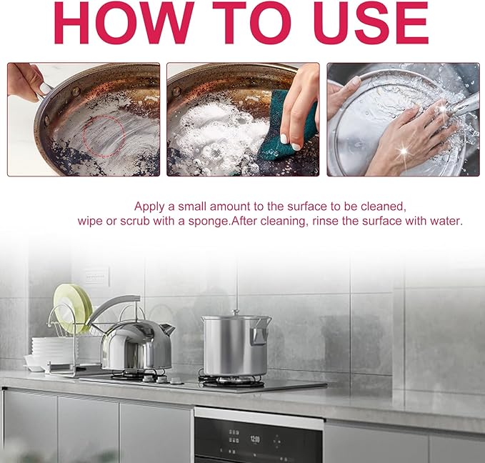 Multi-functional Cleaning Paste - Removes Kitchen Grease Ideal For Stovetops Hoods Pots Sinks(3PCS)