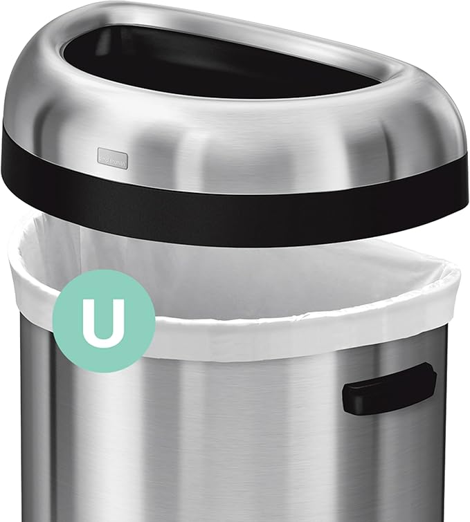 simplehuman Code U 200 Count Dispenser Pack Custom Fit Liners Drawstring Trash Bags 55 Liter / 14.5 Gallon White