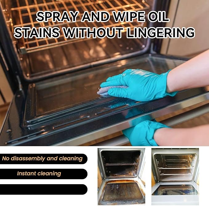 Oven Cleaner Spray Heavy Duty Oven And Grill Cleaner Air Fryer Cleaners Heavy Duty Stove Glass Cleaners Woodburner Glass Door Clean Heavy Duty Oven Clea/ner Clean Up Kitchen Oil Stains (5)