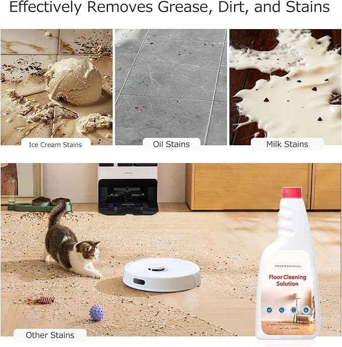 Cleaner Solution for Roborock Cleaning Solution Citrus Scented Deep Clean Residue &amp Streak Free for Hardwood Multi Surface Compatible with Roborock Saros 10/10R/Z70 Q7 Q8 Q10 S7 S8 Qrevo Series