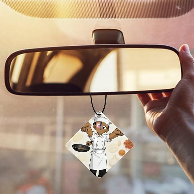 5PCS Car Air Freshener Hanging Personalized Double Sided Young Chef Car Fresheners Long Lasting New Cars Scents Cute Automotive Freshies for Closets Drawers (tea)
