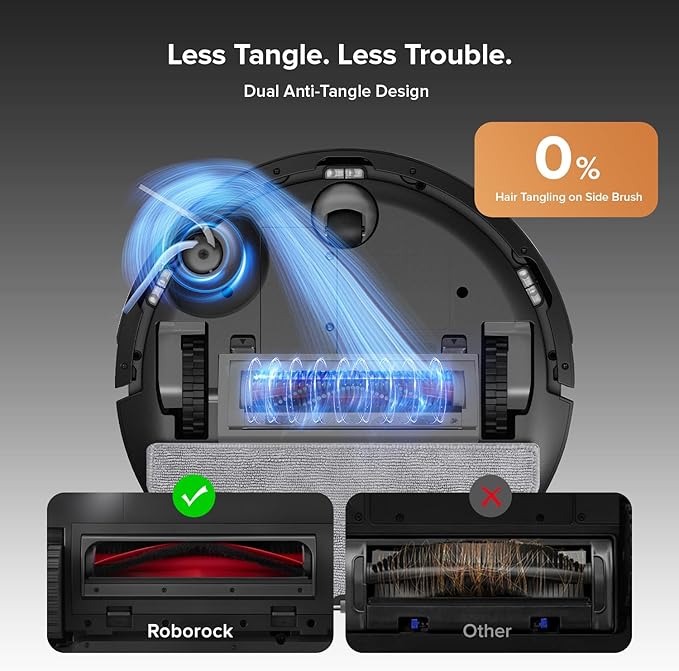 roborock Q10 S5+ Robot Vacuum and Mop 10000Pa Suction Upgraded from Q8 max+ 70 Days Self-Emptying Obstacle Avoidance Sonic Mopping Dual Anti-Tangle Design Auto Mop Lifting Black