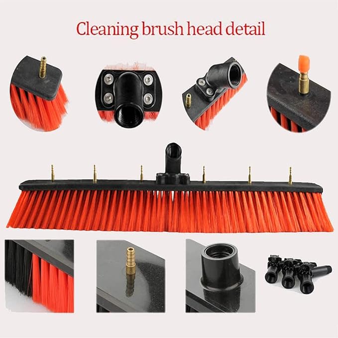 Water Fed Pole Kit Window Cleaning Brush Equipment Window Cleaning Kit with Extension PoleTelescopic Cleaning Brush Outdoor Window Glass Solar Panel Spray Washer Equipment36FT/10.8M