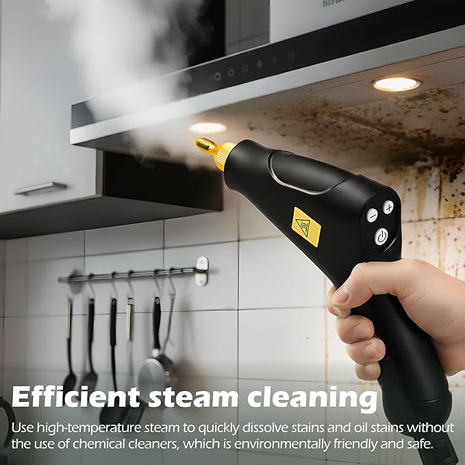 1500W Handheld Steam Cleaner 1.2L 266℉ High Temperature Pressurized Steamer 6 Speeds 3.5Bar Intelligent Touch Panel &amp Spray Gun Control Portable Steam Cleaner for Home