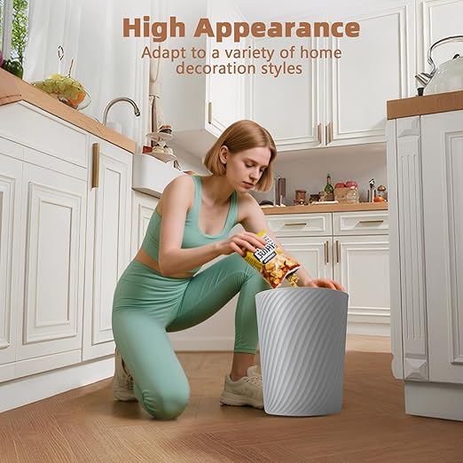 Small Trash Can 1.8 Gallons Bathroom Trash Can &amp Garbage Can with 6 Trash Bags Bedroom Trash Bin &amp Waste Basket for Office Bedroom Living Room Kitchen Compact Space (6-Black)
