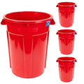 Magnum 55 Gallon Trash Can High-Vis Red Construction Grade Heavy Duty Plastic Jobsite Ready for Handling and Holding Garbage CMTC-C000-55R04 (4 Pack)
