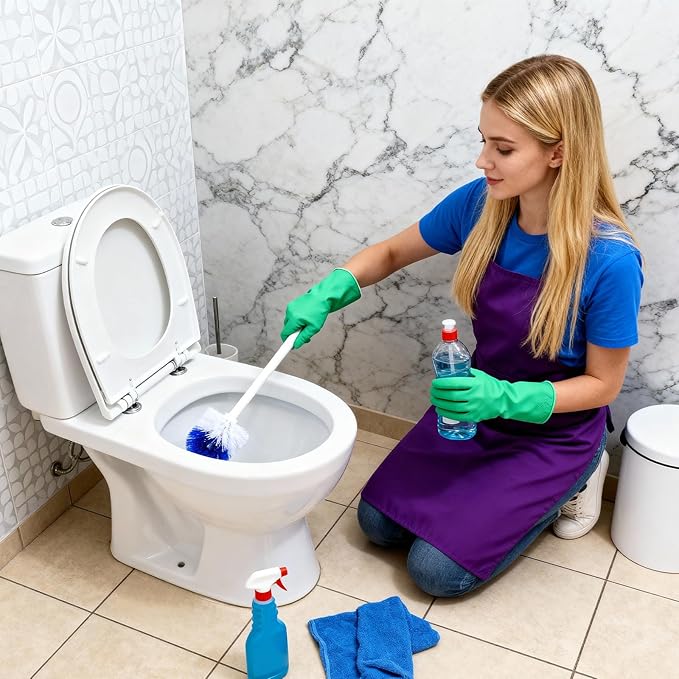 12 Pcs Toilet Brush 18.5 Inch Long Plastic Handled Toilet Bowl Cleaning Brush Soft Bristle Heavy Duty Long Scrubber for Household Bathroom Cleaning Supplies