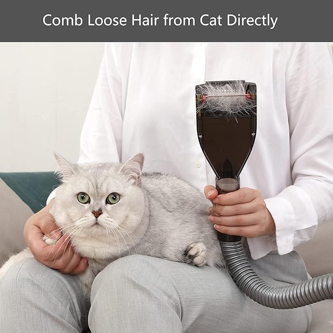 Pet Vacuum Grooming Brush and Shedding Kit for Dog/Cat Loose Hair Professional Accessories Remover for Pet's Undercoat Fur