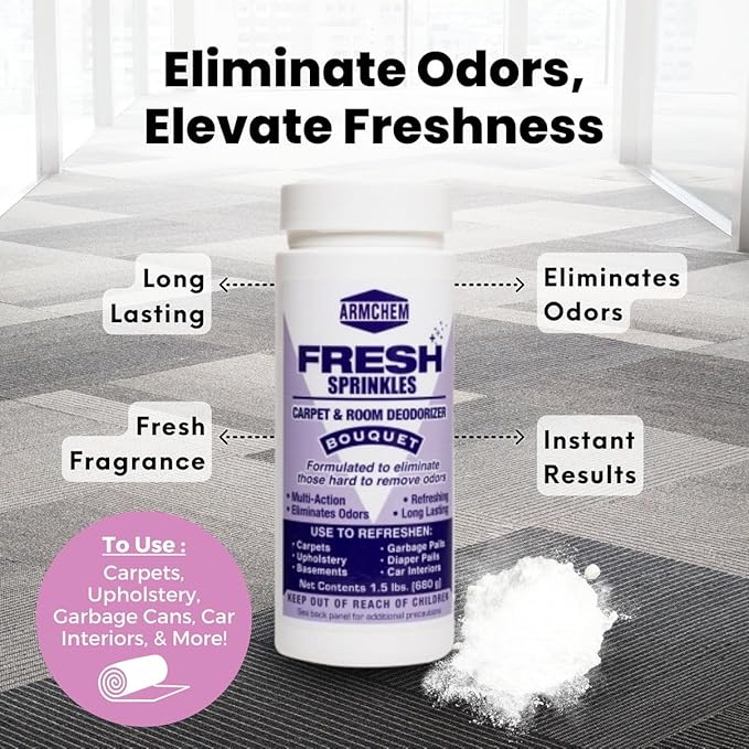 Carpet Care Bundle Vanish Spot Remover Spray and Fresh Sprinkles Bouquet Deodorizer Powder 18 oz and 1.5 lbs
