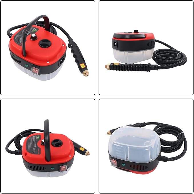 High Pressure Handheld Steam Cleaner 2500W High Temp Steam Cleaning Machine Portable with Brush Heads for Home Car Kitchen Home Use