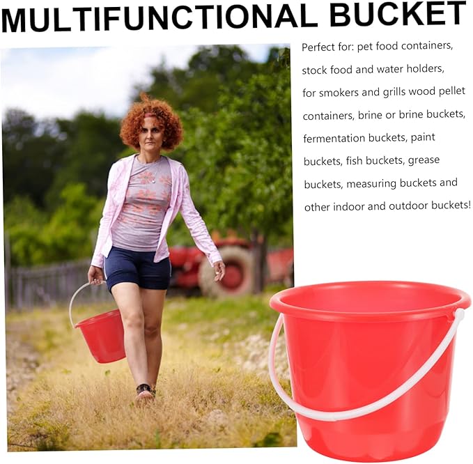 SAFIGLE 5L Plastic Bucket with Handle for Household Cleaning Gardening and Pet Care - Lightweight Multipurpose Water Pail for Indoor and Outdoor Use