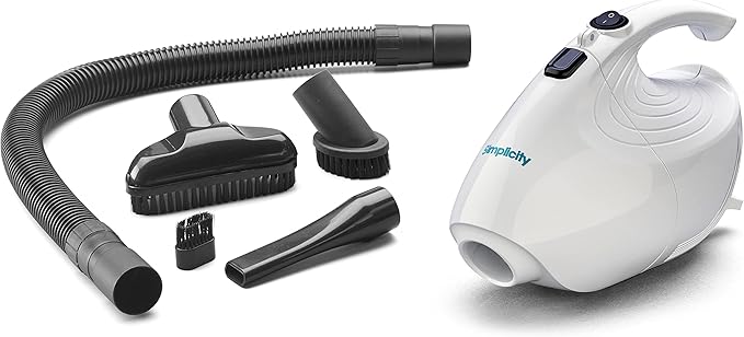 Simplicity Vacuums Flash Mini Handheld Vacuum with Attachments Powerful Corded Hand Vacuum for Craft and Sewing Projects Small Vacuum for Car Detailing F1