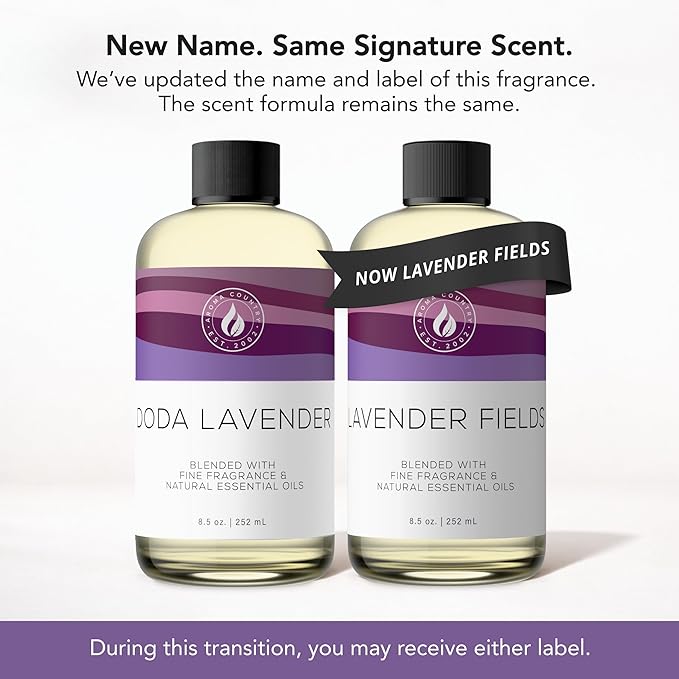 Aroma Country Lavender Fields Diffuser Oil - Luxury Essential Oils for Diffuser Refill &amp Air Freshener Room Spray - Long-Lasting &amp Natural Home Fragrance Scented Oil for Diffusers (8.5 Fl. oz
