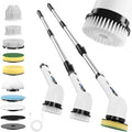 Electric Spin Scrubber Ultimate Household Cleaning Brush with 90Min Runtime &amp 8 Heads &amp 2 Modes- 52in Electric Shower Scrubber Deep Clean for Bathroom Grout Oven Shower Tile &amp Car IPX